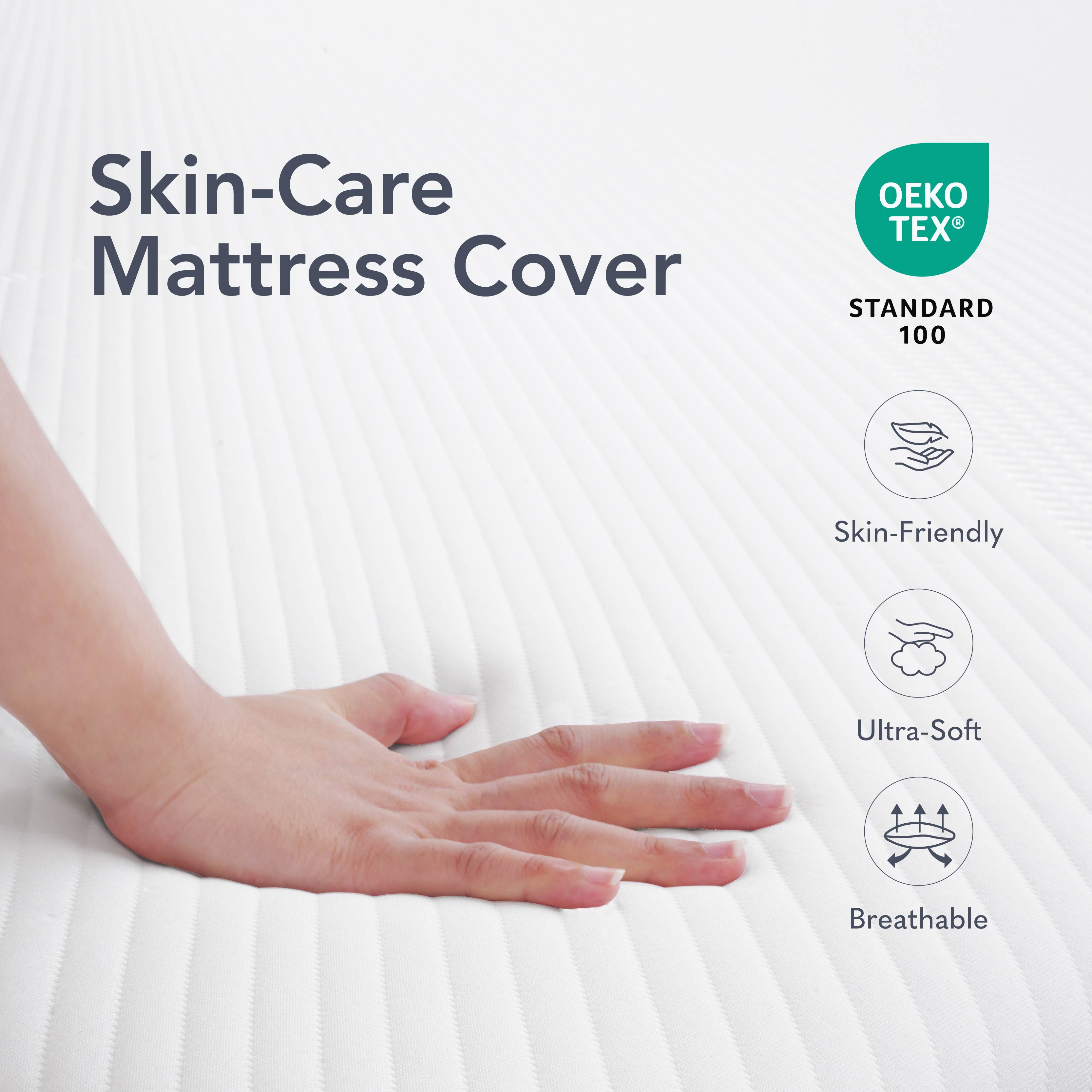 EPITEX Pure Comfort 12 Inch Memory Foam Mattress (Queen / King size) – Air-Flow, Mattress Medium Soft Plush for Pressure Relief, Breathable Pure Cotton Cover, CertiPUR-US Certified