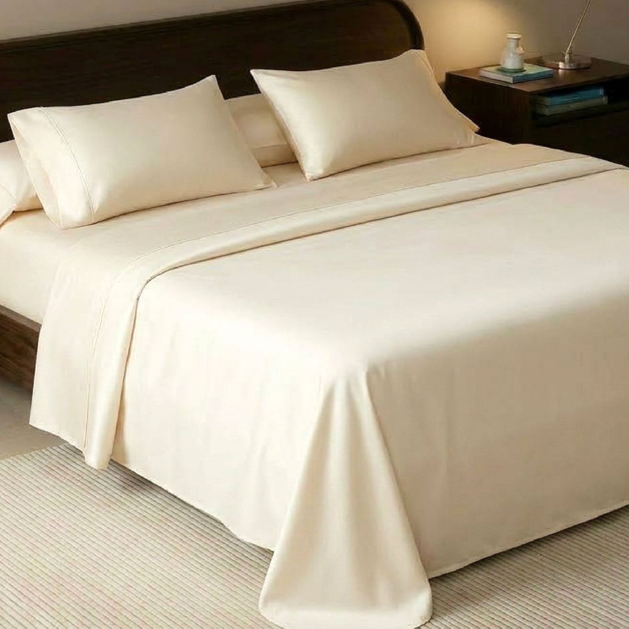 EPITEX 100% Bamboo Viscose Sheet Set, 1400 Thread Count, Ivory