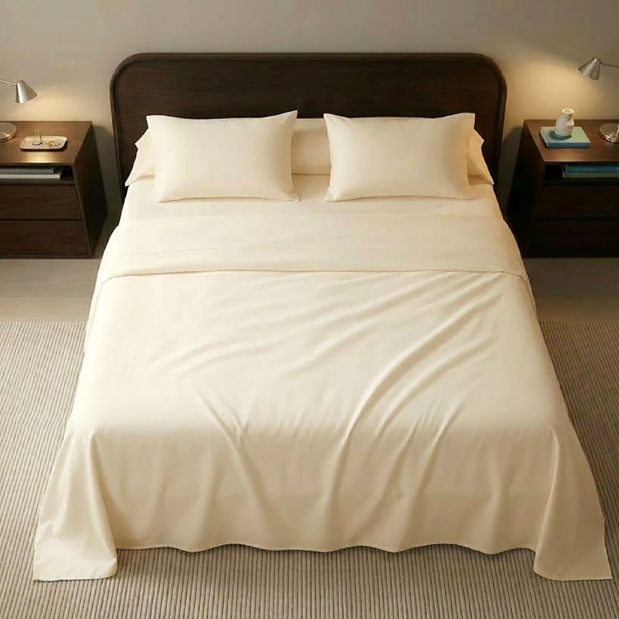 EPITEX 100% Bamboo Viscose Sheet Set, 1400 Thread Count, Ivory