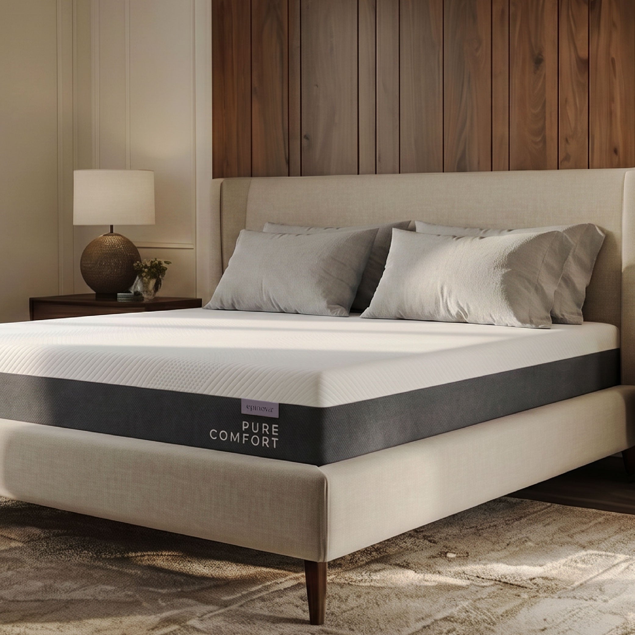 EPITEX Pure Comfort 10 Inch Memory Foam Mattress (Queen / King) – Air-Flow Memory Foam, Medium Plush, Pressure Relief, Breathable Pure Cotton Cover, CertiPUR-US Certified