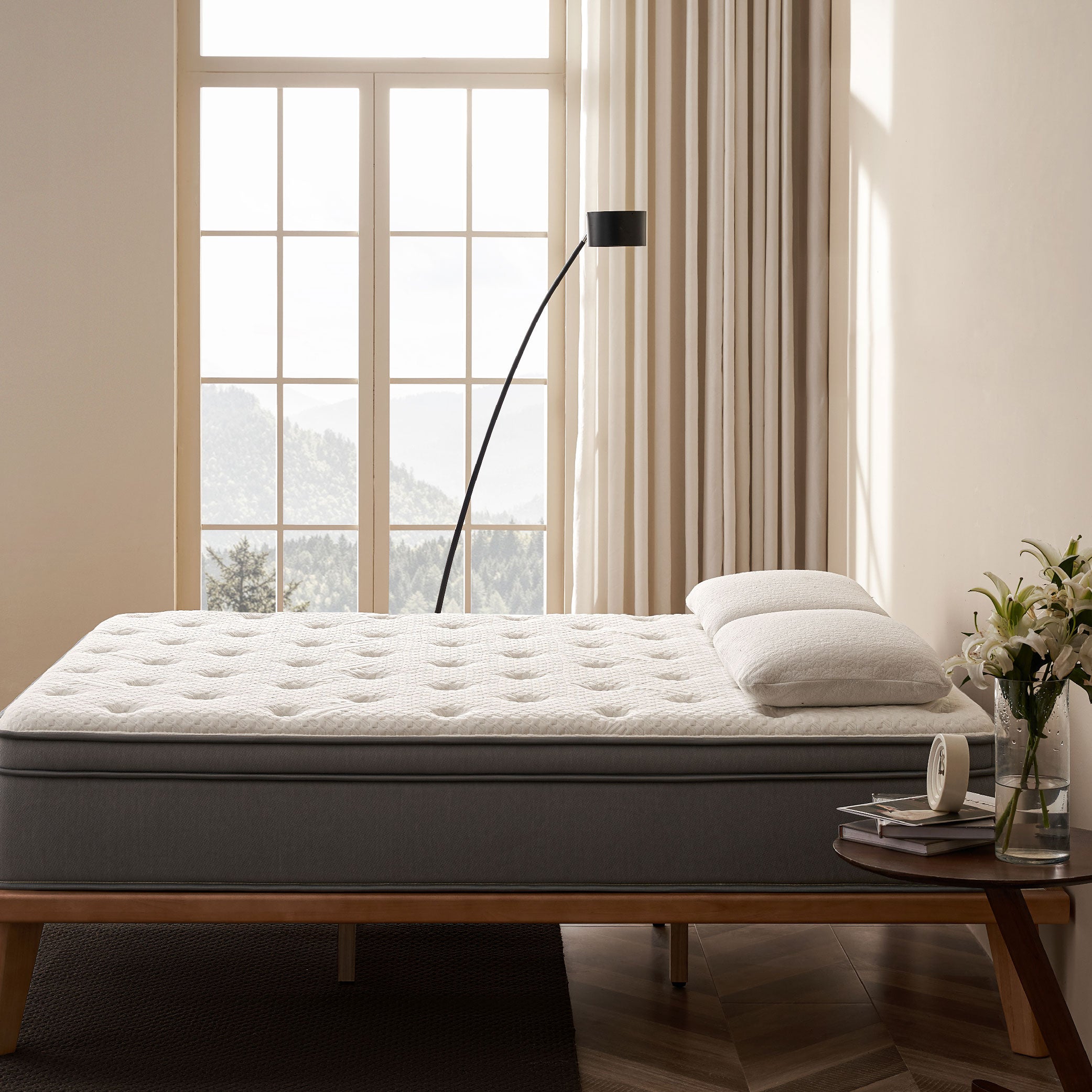EPITEX Silverluxe Prime Mattress (Queen / King Size), 12 Inch Gel Memory Foam Mattress in a Box, Individual Pocket Spring for Low Motion Transfer, Medium Firm Mattress, Gray