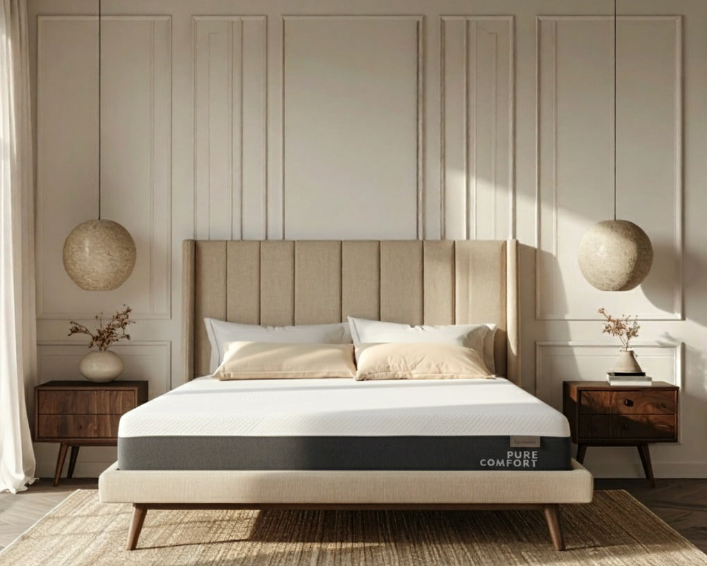 EPITEX Pure Comfort 12 Inch Memory Foam Mattress (Queen / King size) – Air-Flow, Mattress Medium Soft Plush for Pressure Relief, Breathable Pure Cotton Cover, CertiPUR-US Certified