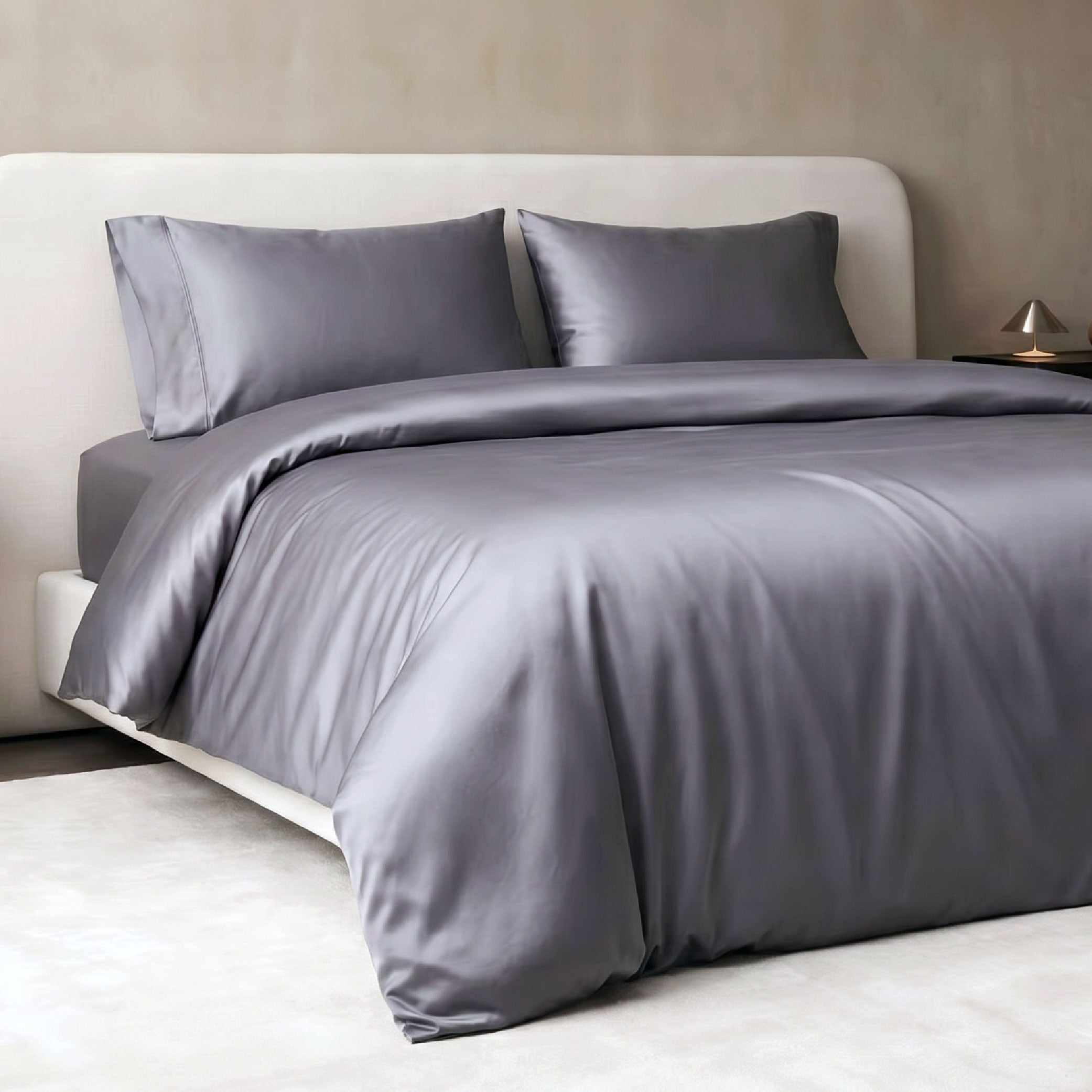 EPITEX 100% Bamboo Viscose Sheet Set, 1400 Thread Count, Mid Grey