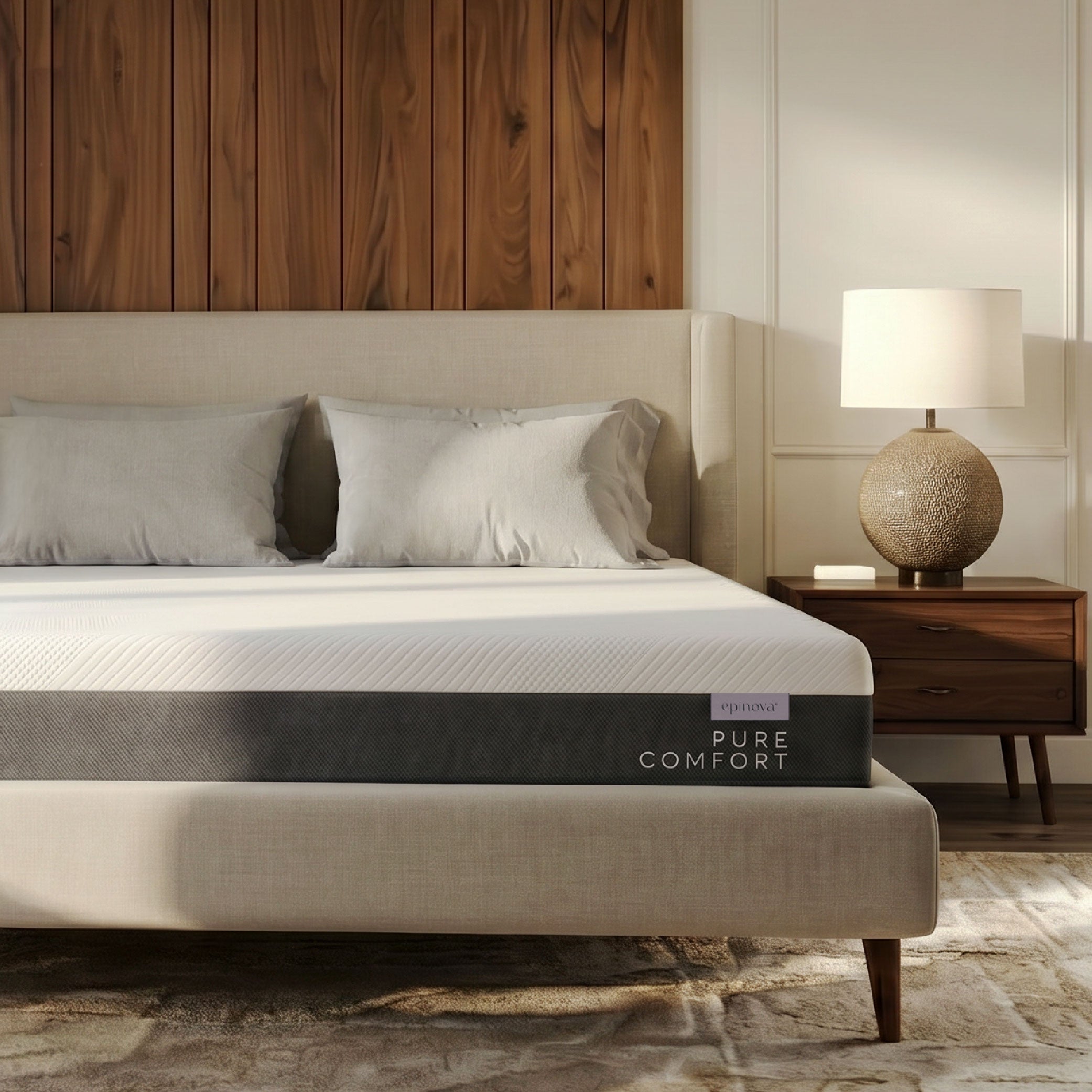 EPITEX Pure Comfort 10 Inch Memory Foam Mattress (Queen / King) – Air-Flow Memory Foam, Medium Plush, Pressure Relief, Breathable Pure Cotton Cover, CertiPUR-US Certified