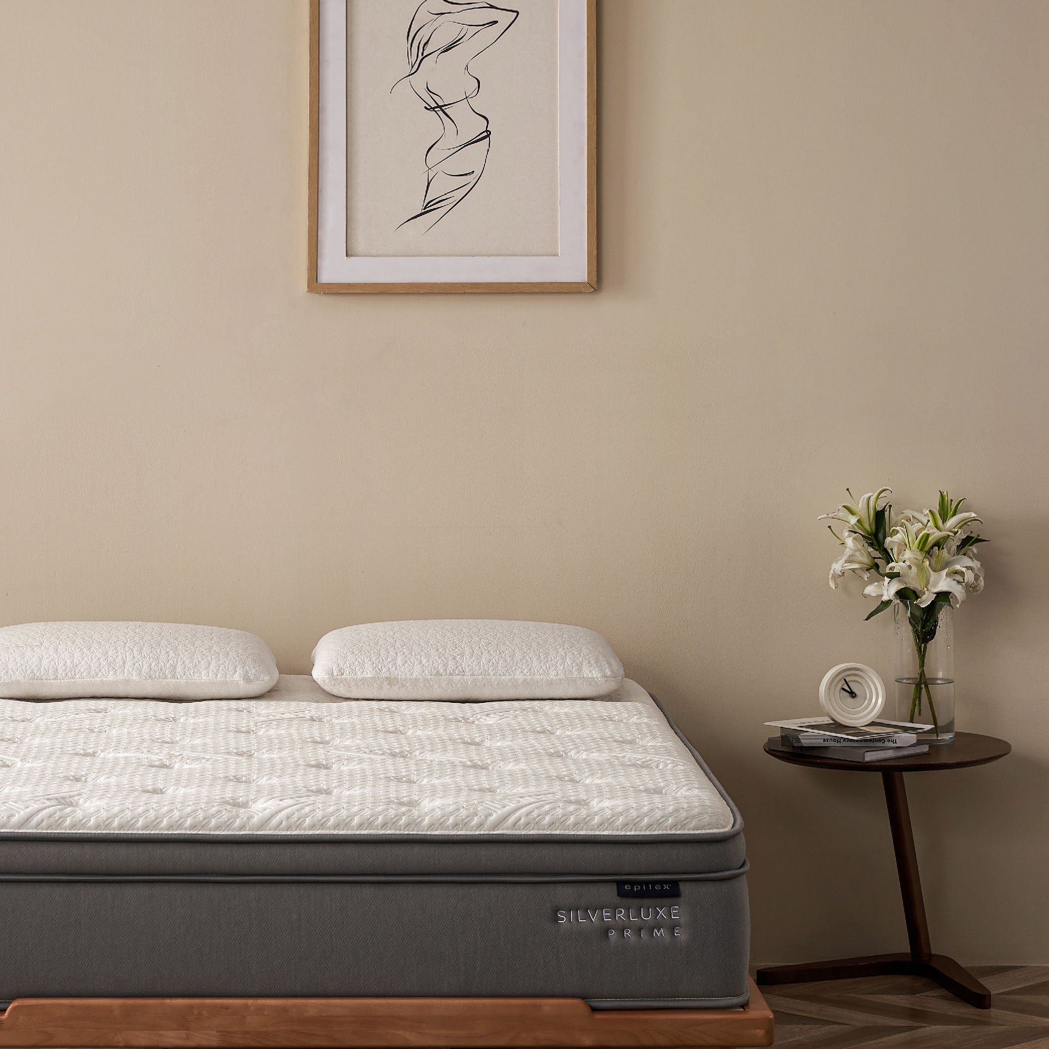 EPITEX Silverluxe Prime Mattress (Queen / King Size), 12 Inch Gel Memory Foam Mattress in a Box, Individual Pocket Spring for Low Motion Transfer, Medium Firm Mattress, Gray