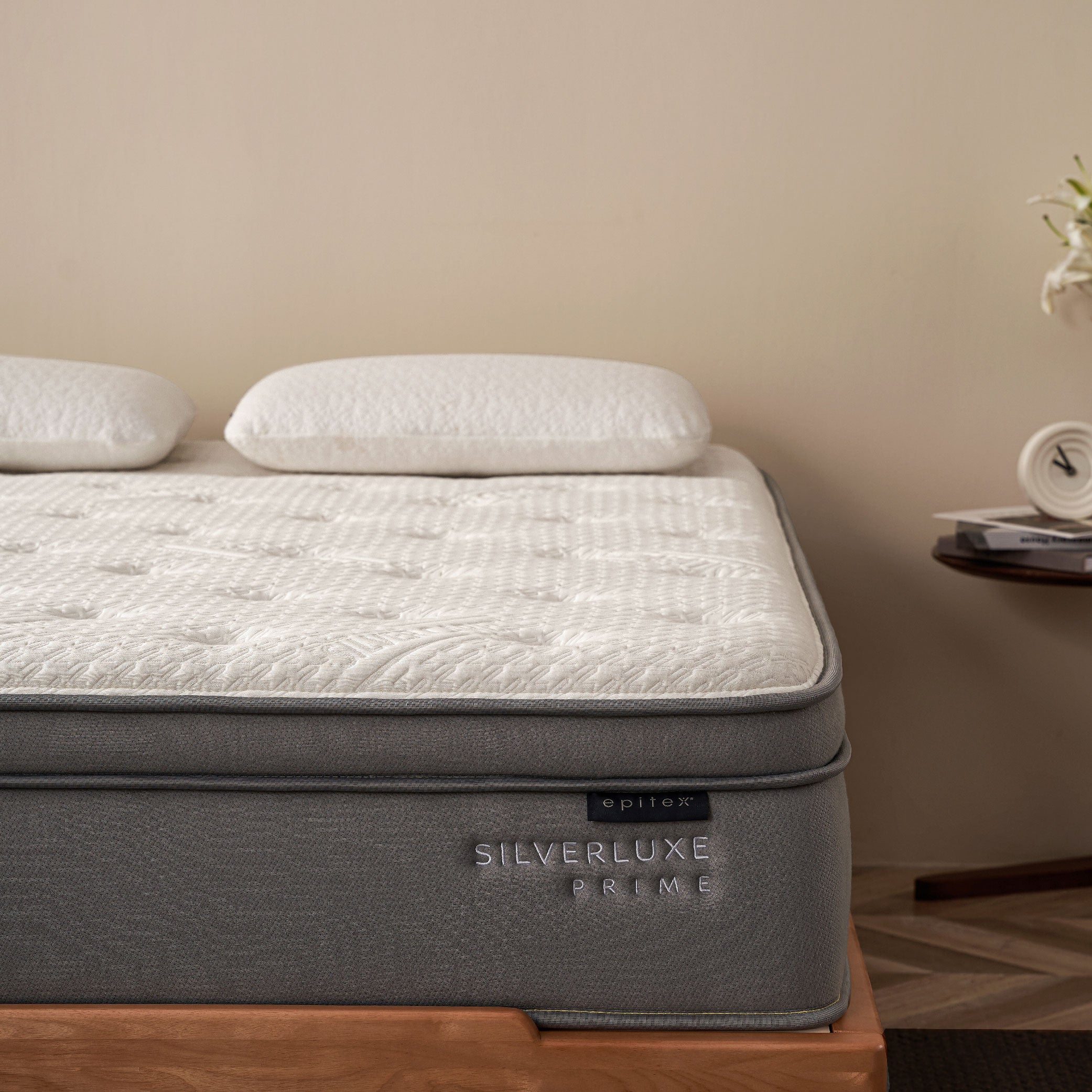 EPITEX Silverluxe Prime Mattress (Queen / King Size), 12 Inch Gel Memory Foam Mattress in a Box, Individual Pocket Spring for Low Motion Transfer, Medium Firm Mattress, Gray